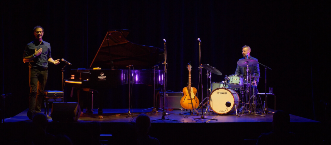 Mental As Everything full stage view including both artists piano and drums Frankston Arts Centre